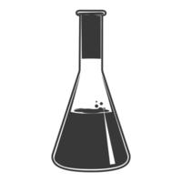 ai gegenereerd silhouet erlenmeyer buis zwart kleur enkel en alleen png