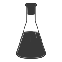 ai generado silueta erlenmeyer tubo negro color solamente png