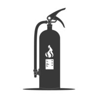 AI generated Silhouette Fire Extinguisher black color only png