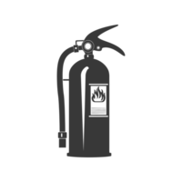 AI generated Silhouette Fire Extinguisher black color only png