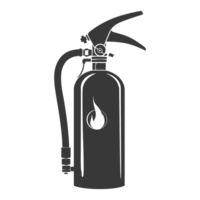 AI generated Silhouette Fire Extinguisher black color only png