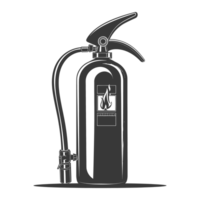 AI generated Silhouette Fire Extinguisher black color only png