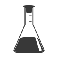 ai generato silhouette erlenmeyer tubo nero colore solo png