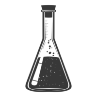 ai generiert Silhouette erlenmeyer Tube schwarz Farbe nur png