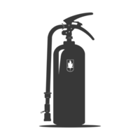 AI generated Silhouette Fire Extinguisher black color only png