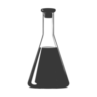 ai généré silhouette erlenmeyer tube noir Couleur seulement png