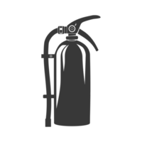 AI generated Silhouette Fire Extinguisher black color only png