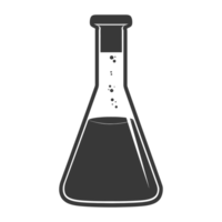 AI generated Silhouette Erlenmeyer tube black color only png