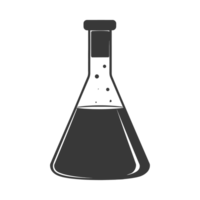 ai generiert Silhouette erlenmeyer Tube schwarz Farbe nur png