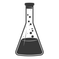 ai gerado silhueta erlenmeyer tubo Preto cor só png