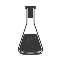 ai generato silhouette erlenmeyer tubo nero colore solo png