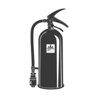 AI generated Silhouette Fire Extinguisher black color only png