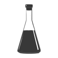 ai gegenereerd silhouet erlenmeyer buis zwart kleur enkel en alleen png