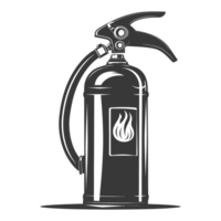 AI generated Silhouette Fire Extinguisher black color only png