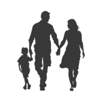 AI generated Silhouette for celebrating parents day moment black color only png