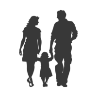 AI generated Silhouette for celebrating parents day moment black color only png