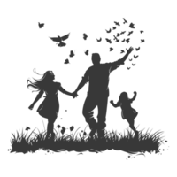 AI generated Silhouette for celebrating parents day moment black color only png