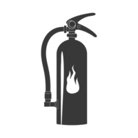 AI generated Silhouette Fire Extinguisher black color only png