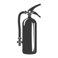 AI generated Silhouette Fire Extinguisher black color only png