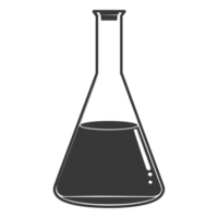 ai generiert Silhouette erlenmeyer Tube schwarz Farbe nur png