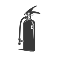 AI generated Silhouette Fire Extinguisher black color only png