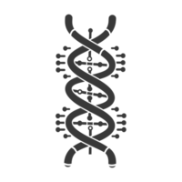 AI generated Silhouette gene DNA mutation symbol black color only png