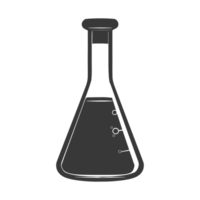 ai generiert Silhouette erlenmeyer Tube schwarz Farbe nur png