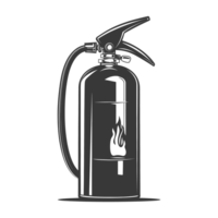 AI generated Silhouette Fire Extinguisher black color only png