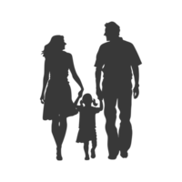 AI generated Silhouette for celebrating parents day moment black color only png