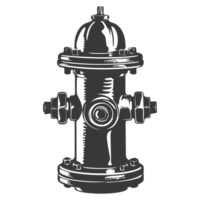 AI generated Silhouette fire hydrant black color only png