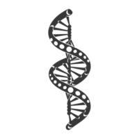 ai gegenereerd silhouet gen dna mutatie symbool zwart kleur enkel en alleen png