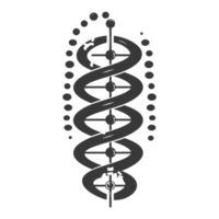 AI generated Silhouette gene DNA mutation symbol black color only png