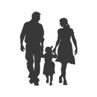 AI generated Silhouette for celebrating parents day moment black color only png