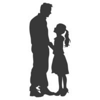 AI generated Silhouette for celebrating parents day moment black color only png