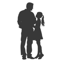 AI generated Silhouette for celebrating parents day moment black color only png