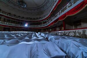 Historical theater museum. Big empty public theater hall. photo