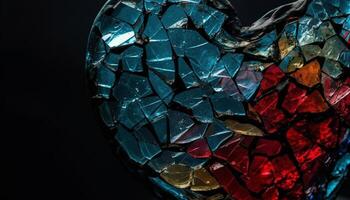 AI generated Shiny gemstone jewelry, vibrant colors illuminate dark elegance generated by AI photo