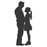 AI generated Silhouette for celebrating parents day moment black color only png