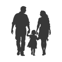 AI generated Silhouette for celebrating parents day moment black color only png