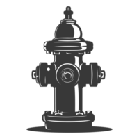 AI generated Silhouette fire hydrant black color only png