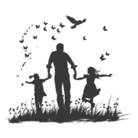 AI generated Silhouette for celebrating parents day moment black color only png