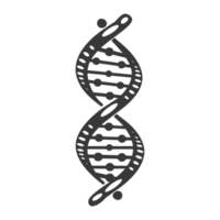 AI generated Silhouette gene DNA symbol black color only png