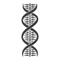 AI generated Silhouette gene DNA mutation symbol black color only png