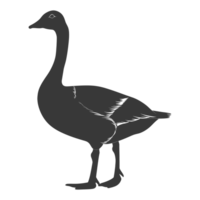 AI generated Silhouette goose animal black color only full body png
