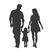 AI generated Silhouette for celebrating parents day moment black color only png