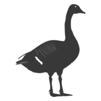 AI generated Silhouette goose animal black color only full body png