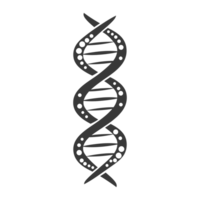 AI generated Silhouette gene DNA mutation symbol black color only png