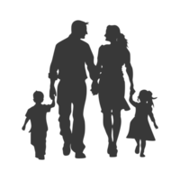 AI generated Silhouette for celebrating parents day moment black color only png