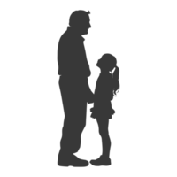 AI generated Silhouette for celebrating parents day moment black color only png