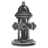 AI generated Silhouette fire hydrant black color only png